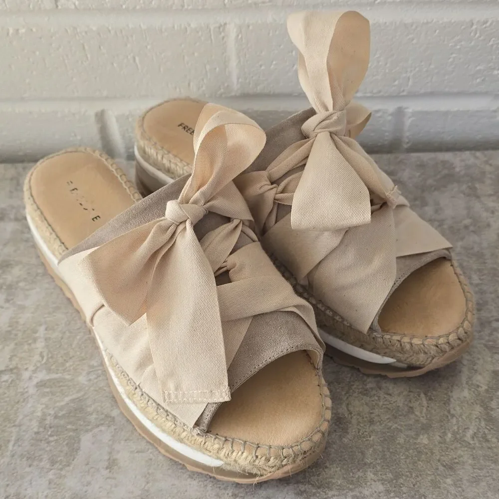 178$ Free People Chapmin Sport Platform Sandal (Women) Size EU 38 US 8 Ivory